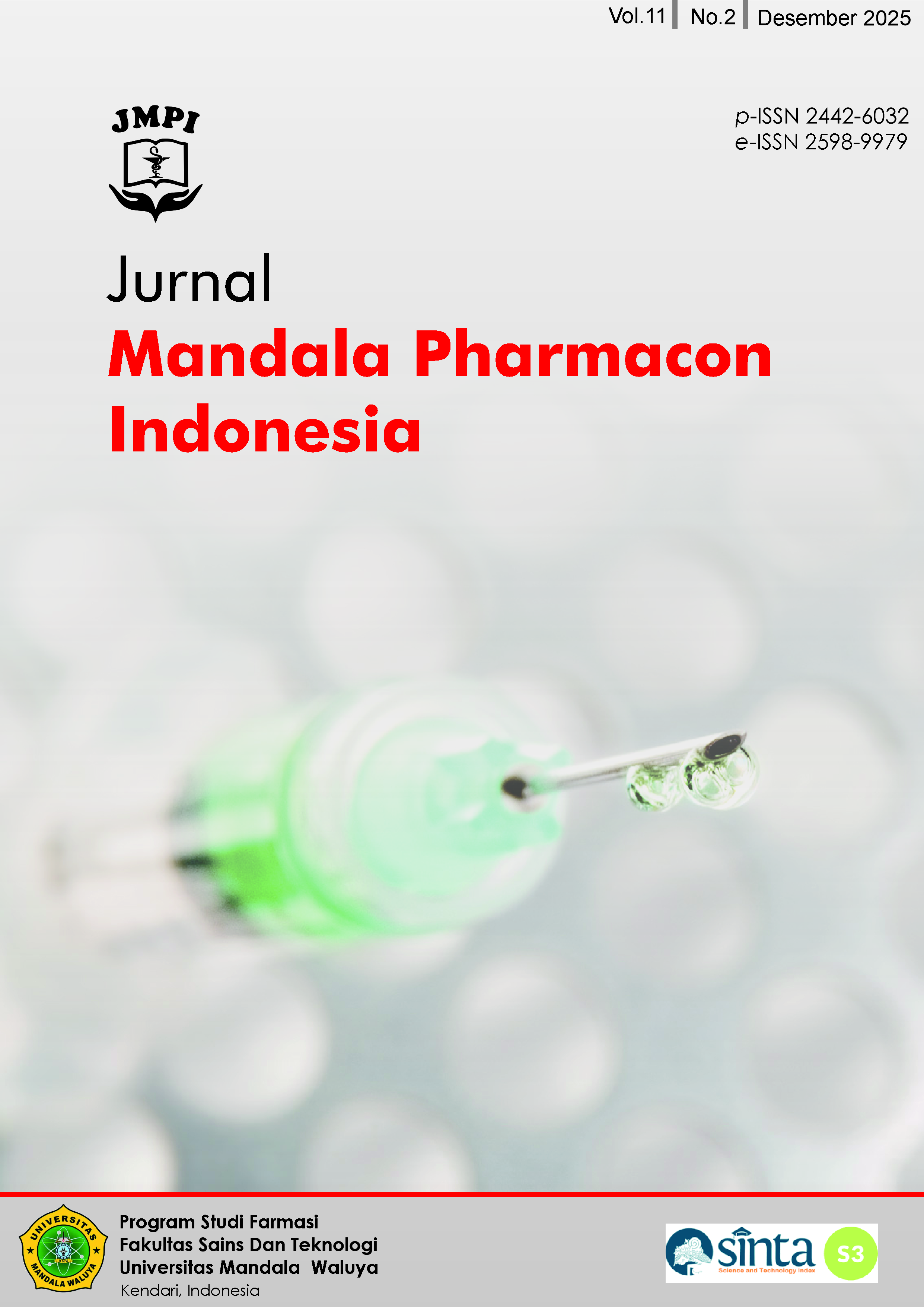 								View Vol. 11 No. 2 (2025): Jurnal Mandala Pharmacon Indonesia 
							